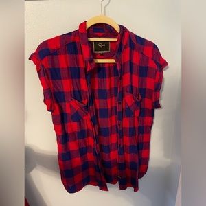 SOLD Rails Plaid Flannel Short Sleeve Shirt, Small